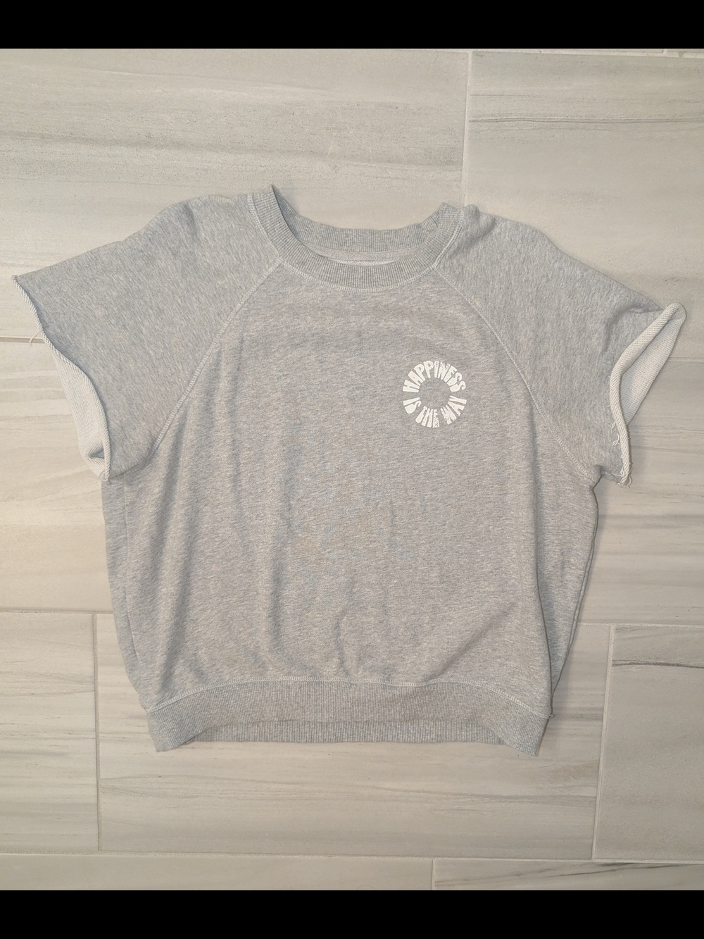 Spiritual Gangster Light Gray 'Happiness Is The Way' Short-Sleeve Sweatshirt - Picture 2 of 4